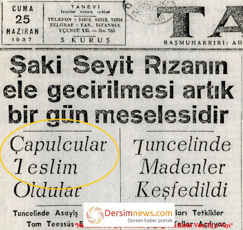 Bu Toprakların İlk Çapulcuları Dersimlilerdi