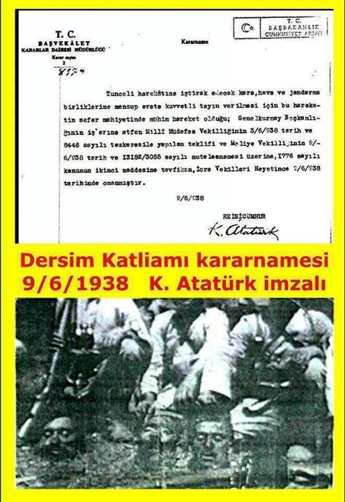 Atatürk'ün Dersim Katliamı Kararnamesi