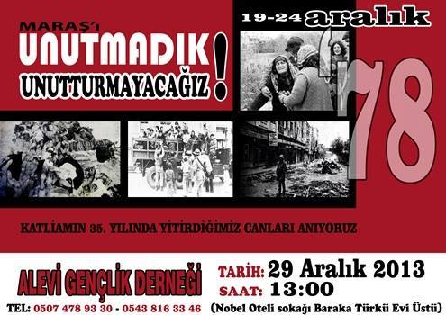 Alevi Gençlik Derneğinden Maraş Katliamı Anması Etkinliği