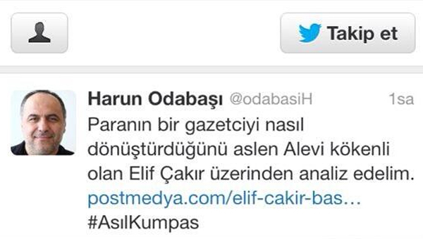 Zaman yazarından utanç verici tweet