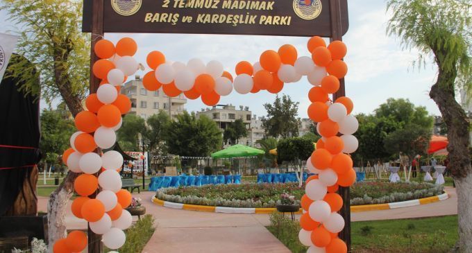 Mersin’de Madımak Barış ve Kardeşlik Parkı açıldı